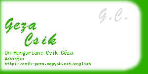 geza csik business card