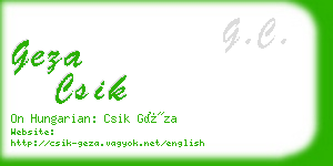 geza csik business card